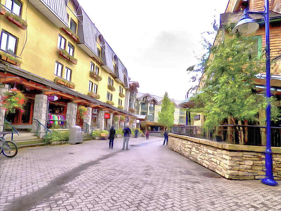 A Stroll Through Whistler Village - The Shops Digital Art by Leslie Montgomery