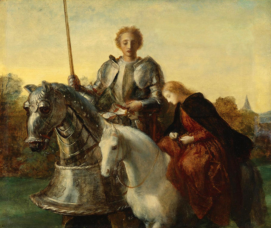 A Study for Una and the Red Cross Painting by George Frederic Watts