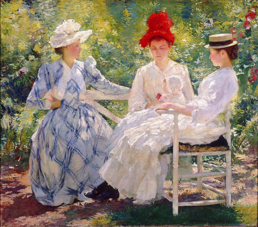 1890 Painting -  A Study in June Sunlight by Edmund Charles