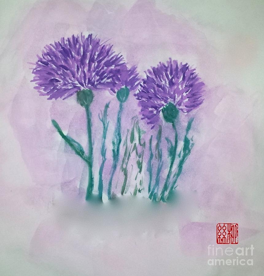 A Study in Purple Painting by Margaret Welsh Willowsilk