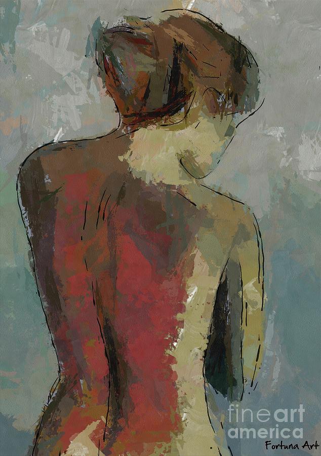 A Study of a Standing Nude Painting by Dragica Micki Fortuna