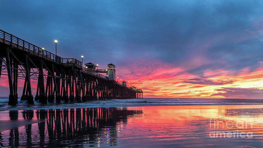 A Stunning Sunset in Oceanside Photograph by David Levin
