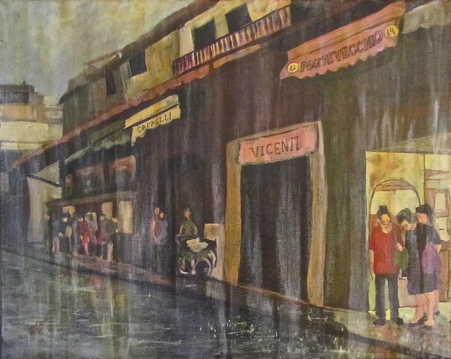 A Sudden Storm on Pontevecchio Painting by Barbara OToole