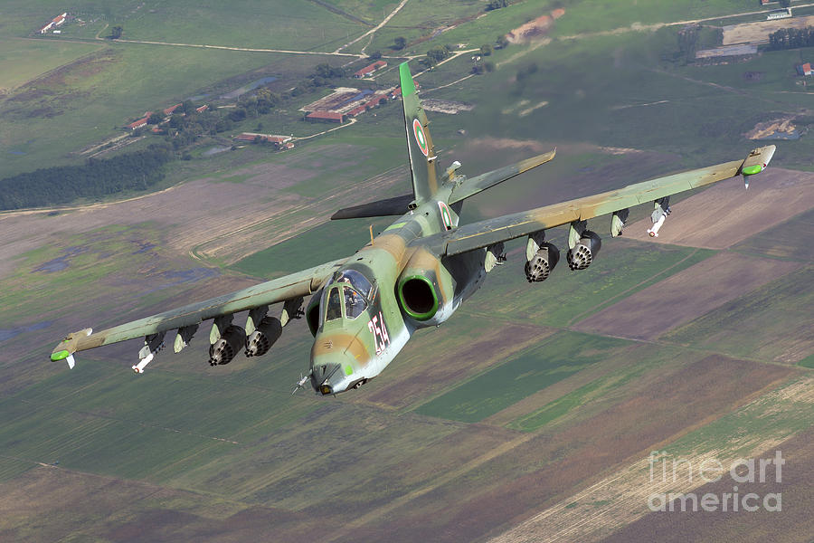 Transportation Photograph - A Sukhoi Su-25s Of The Bulgarian Air by Daniele Faccioli