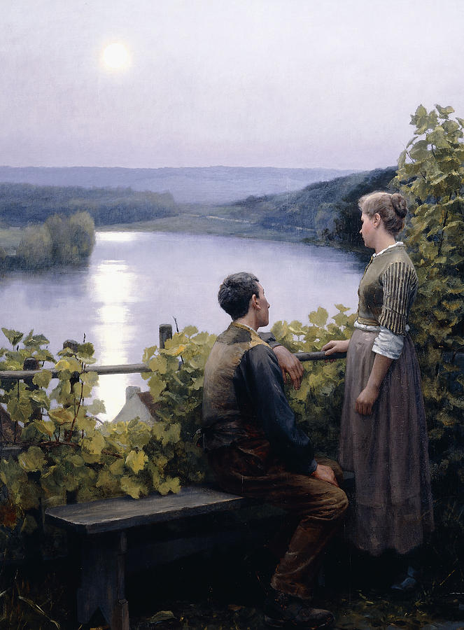 Landscape Painting - A Summer Evening by Daniel Ridgway Knight