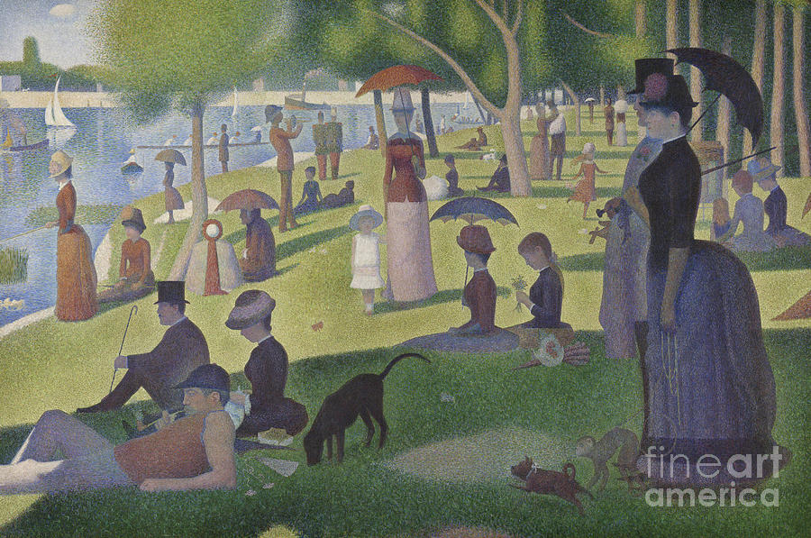 Georges Pierre Seurat Painting - A Sunday on La Grande Jatte by Georges Pierre Seurat