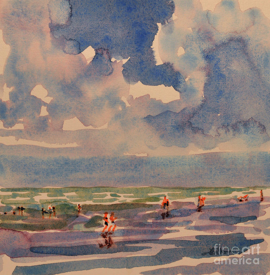 A sunny day at the beach Painting by Julianne Felton