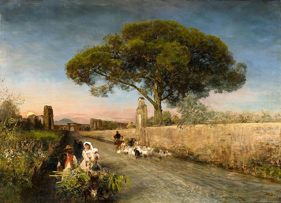 A Sunset In Campania Painting