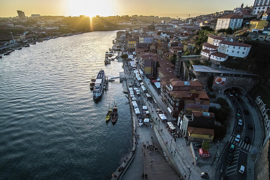 A sunset view of Porto, Portugal Photograph by Sven Brogren