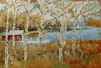 Lake Painting - A Swedish Dreamhouse by Jan Rapp Lake Painting - A Swedish Dreamhouse by Jan Rapp