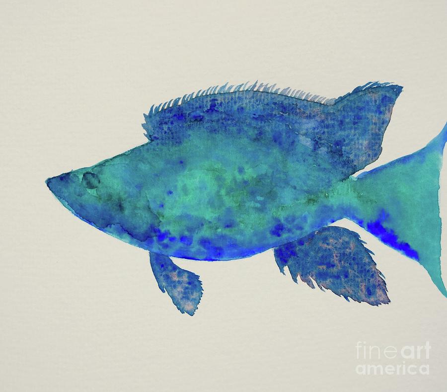 A Sweet Blue Fish Painting by Barrie Stark