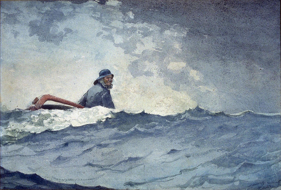 A Swell of the Ocean Drawing by Winslow Homer