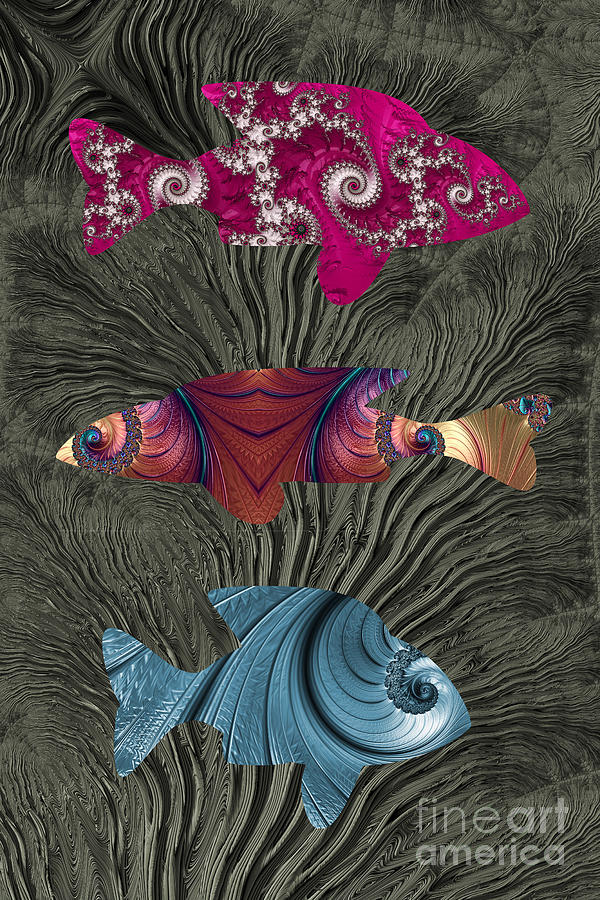 A Tale Of Three Fishes Digital Art by Steve Purnell