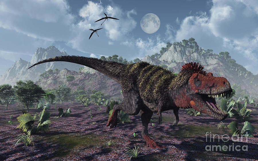 A Tarbosaurus Dinosaurs Hunting Digital Art