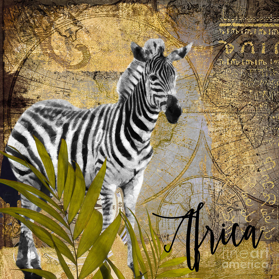 Zebra Painting - A Taste of Africa Zebra by Mindy Sommers