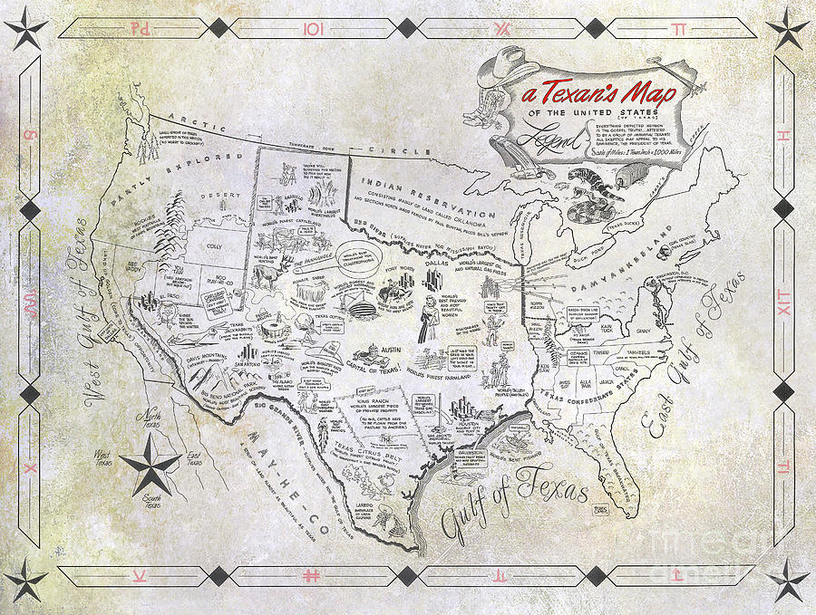 A Texans Map Photograph by Jon Neidert