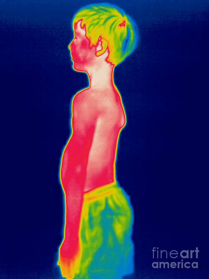 A Thermogram Of A Boy In Shorts Profile Photograph by Ted Kinsman