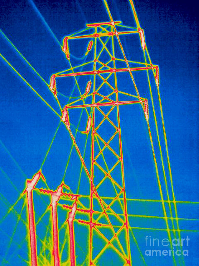 A Thermogram Of High Voltage Power Lines Photograph by Ted Kinsman