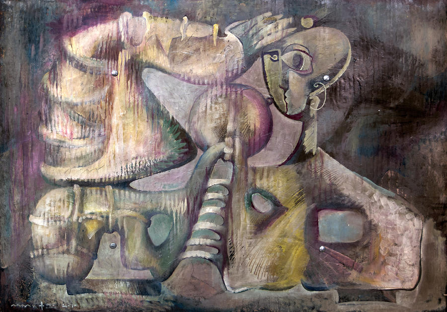 Abstract Painting - A Thinker by Nikolay Malafeev