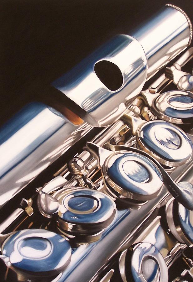 A Three Piece Flute Painting by Melanie Cossey