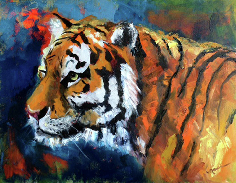 Tiger Painting - A Tiger Named Auburn by Marcia Hodges