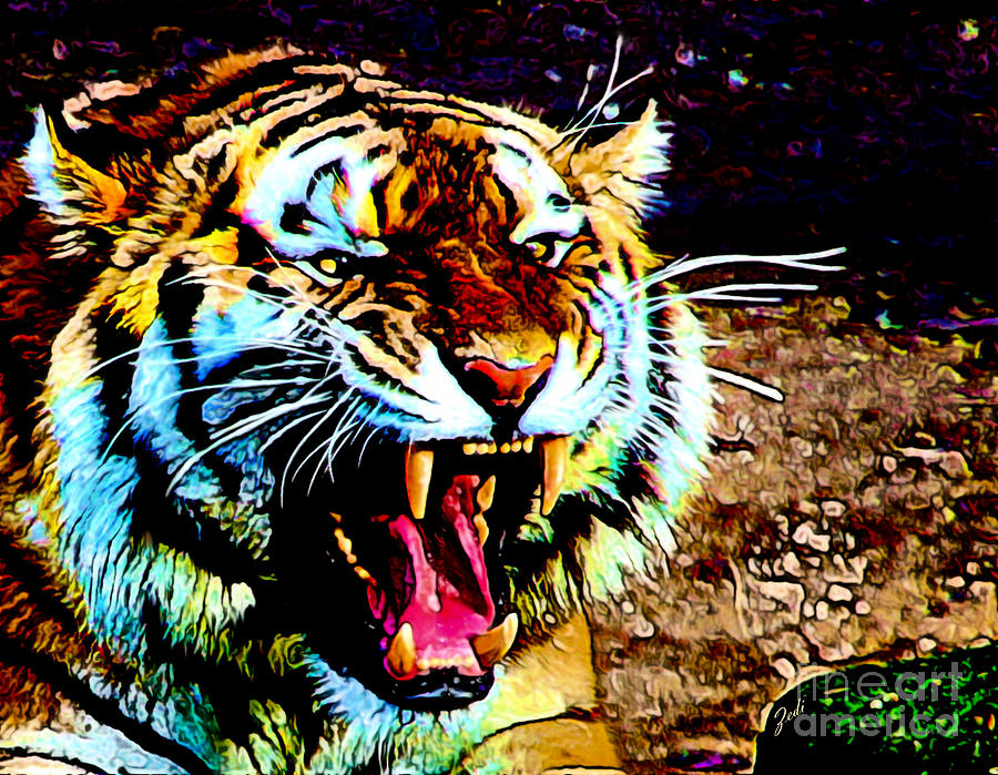A Tigers Roar Digital Art by - Zedi -