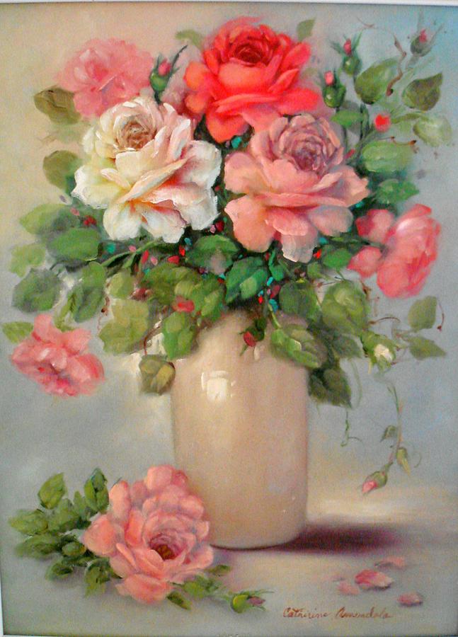 Multi Color Roses Painting - A to Z by Catherine Amendola