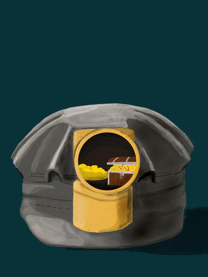 A treasure inside the miners helmet Digital Art by Keshava Shukla