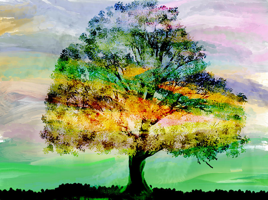 A Tree In A Meadow Painting by Marie Jamieson
