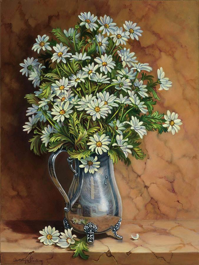 Daisies Painting - A Tribute to Lupetti by Carolyn Sterling