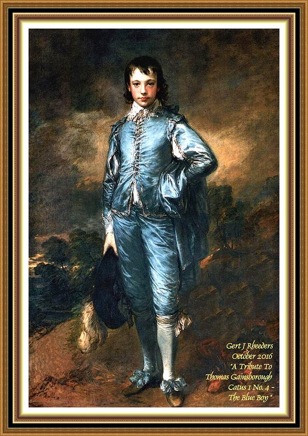 A Tribute To Thomas Gainsborough Catus 1 No.4 - The Blue Boy L A With Decorative Ornate Printed Frme Painting