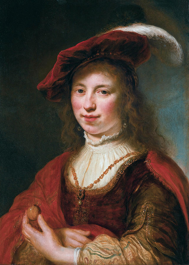 Govert Flinck Painting - A Tronie of a young woman by Govert Flinck