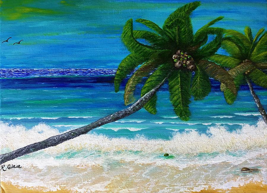 Birds Painting - A Tropical Tale Of Two by R Giese Originals Birds Painting - A Tropical Tale Of Two by R Giese Originals