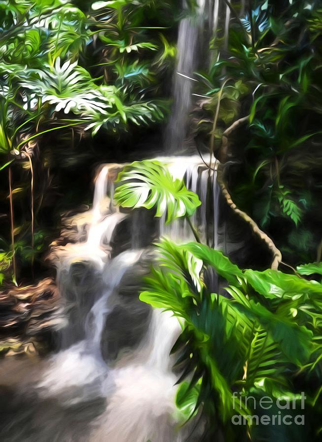 A Tropical Waterfall Photograph by Mel Steinhauer