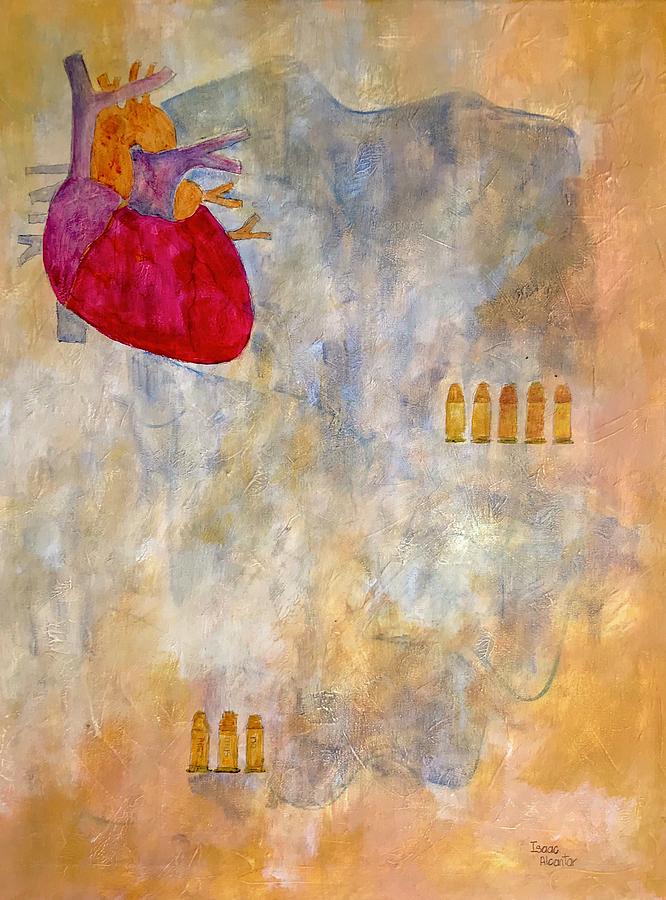Heart Painting - A Trouble Heart  by Isaac Alcantar