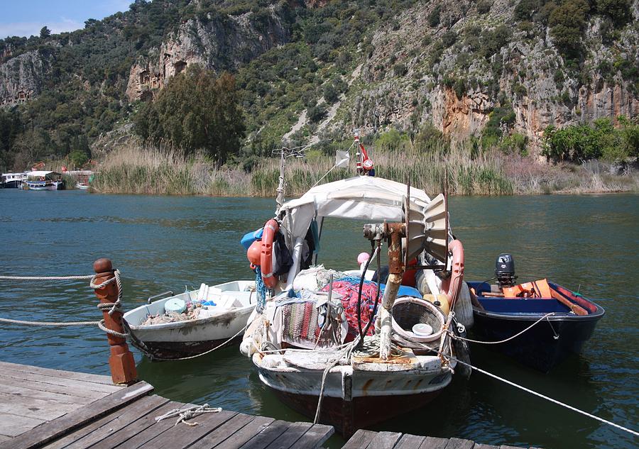 A Turkish Fishing Boat on the Dalyan River Photograph by Taiche Acrylic Art