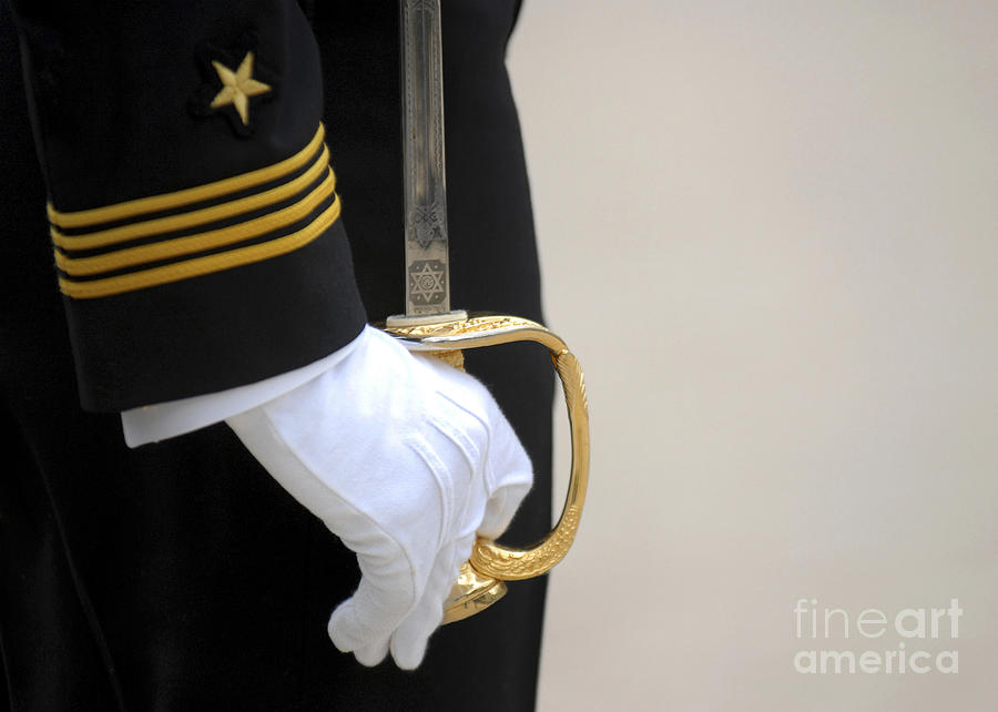 Glove Photograph - A U.s. Naval Academy Midshipman Stands by Stocktrek Images