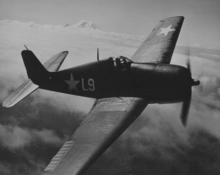 Jet Photograph - A US Navy Hellcat Fighter Aircraft In Flight by American School