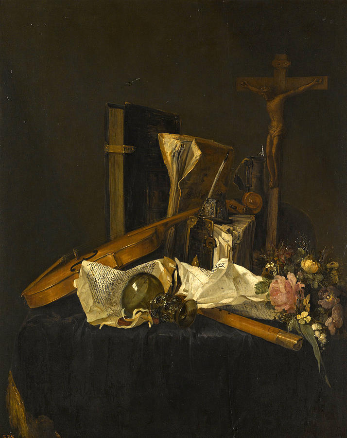 A Vanitas Still Life Painting by Jacques de Claeuw