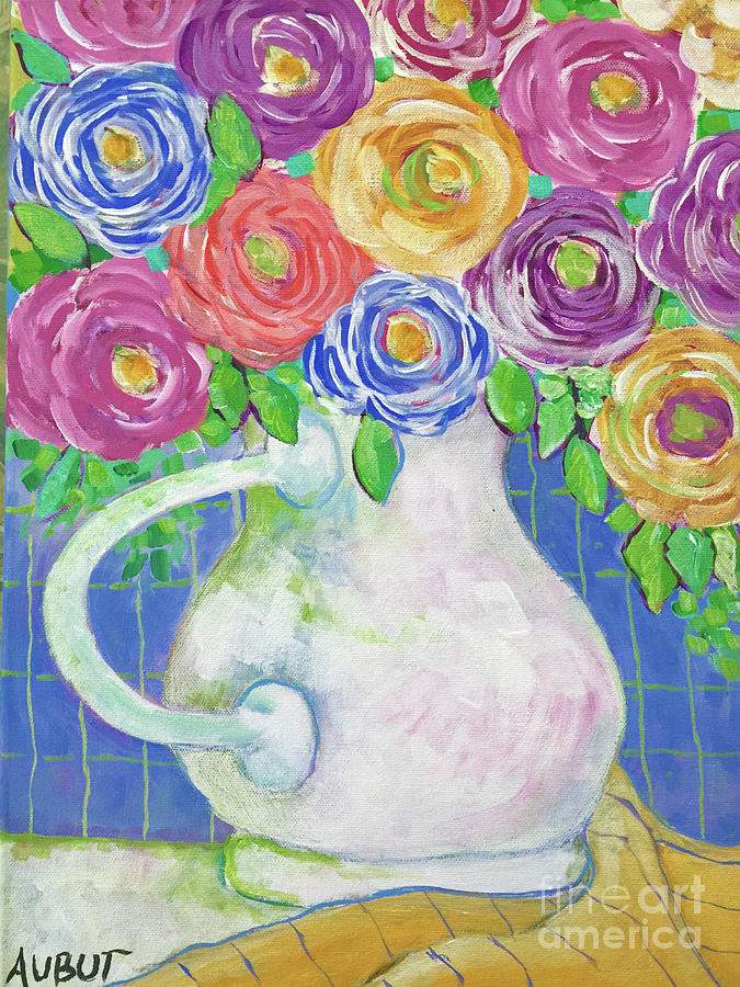 A Vase Full of Happiness Painting by Rosemary Aubut