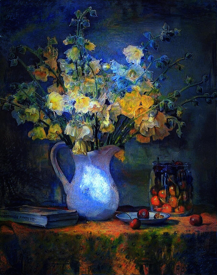 A Vase In Moonlight Digital Art by Yury Malkov
