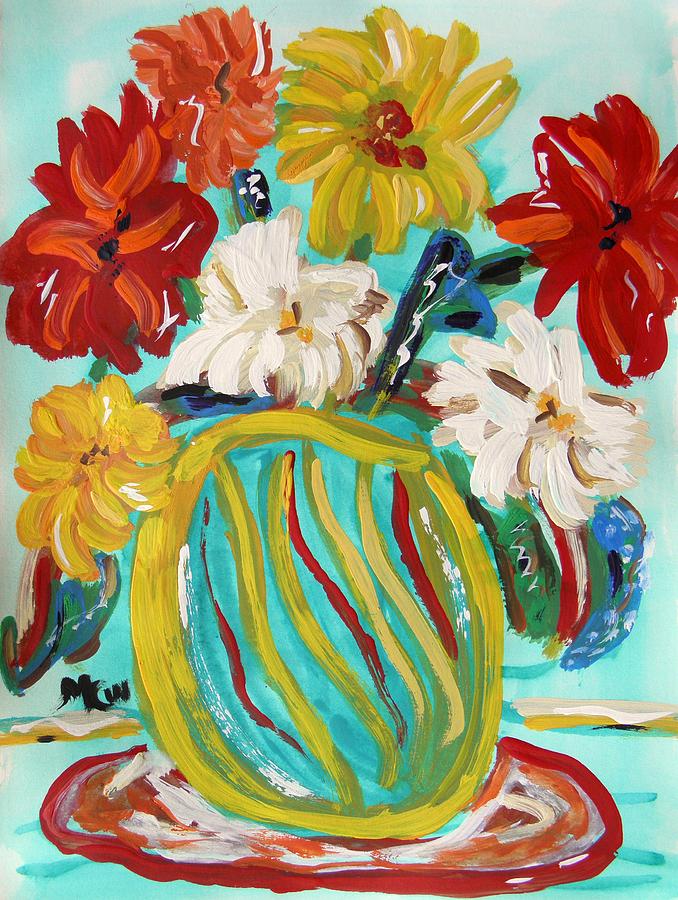 Unique Painting - A Vase Like Ribbons by Mary Carol Williams