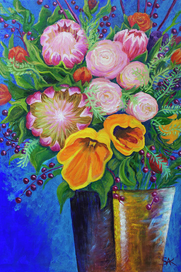A Vase of Flowers Can be A Willful Act of Resistance Painting by Sheryl Karas