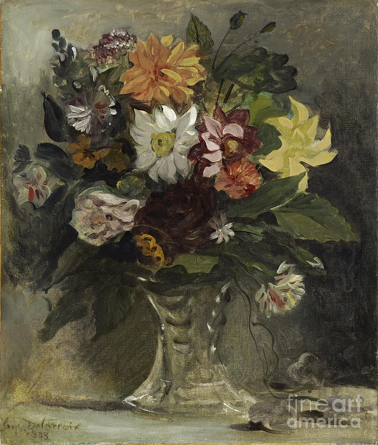 Eugene Delacroix Painting - A Vase Of Flowers by MotionAge Designs