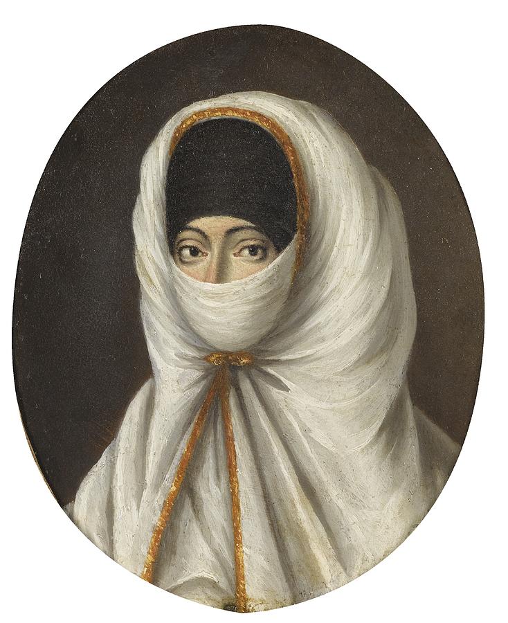 A Veiled Lady Painting by Continental School 