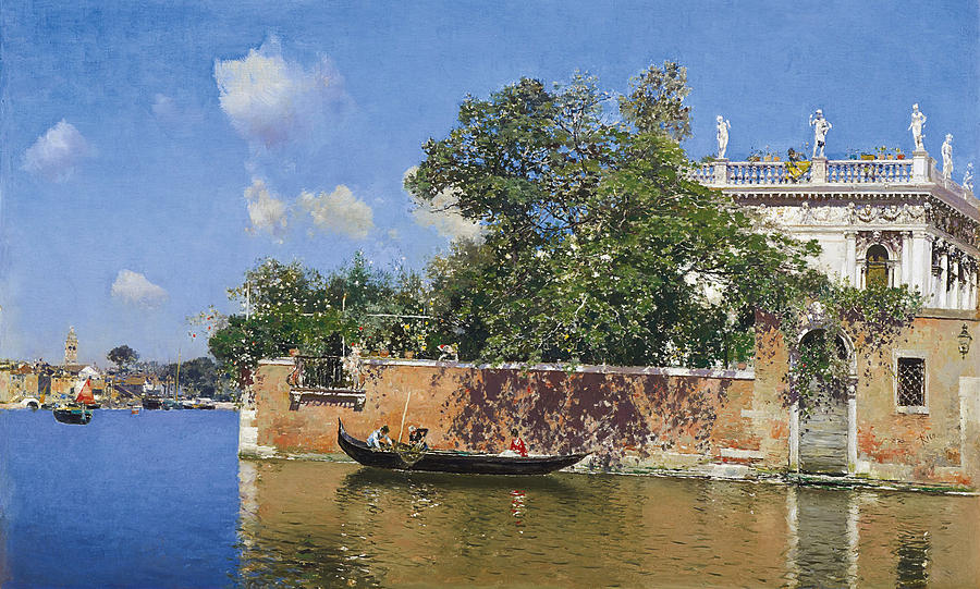 A Venetian Canal Painting by Martin Rico