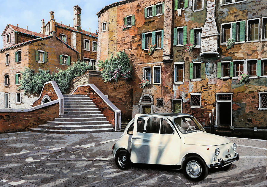 Fiat Painting - a Venezia in 500 by Guido Borelli