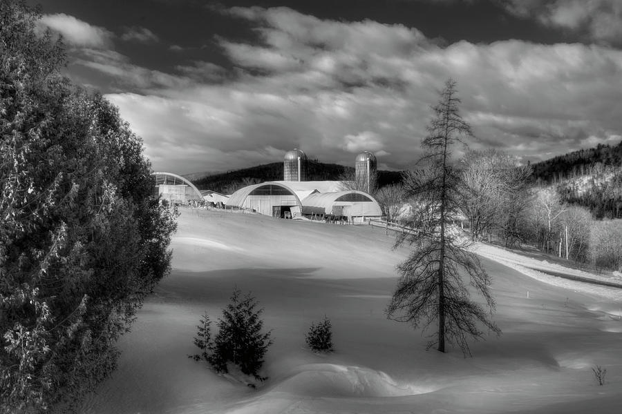 A Vermont Farm in Winter - Black And White Photograph by Joann Vitali