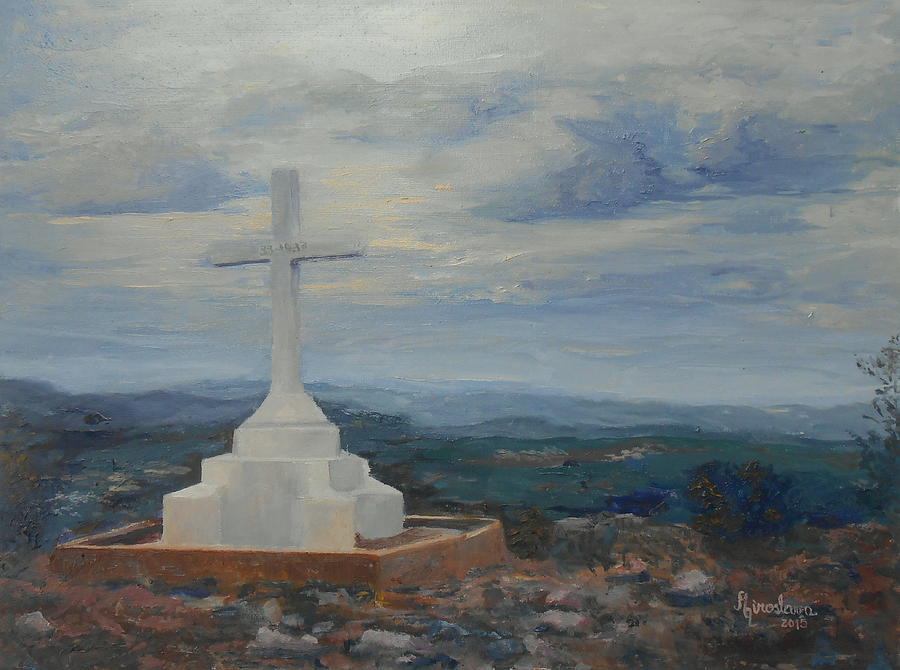 Landscape Painting - A Very Special Cross by Silvana Miroslava Albano