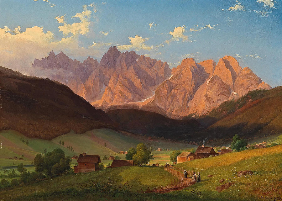 A Vew of Triglav in Slovenia Painting by Josef Feid